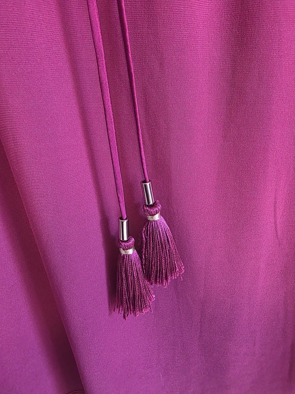 White House Black Market Magenta Tie-Neck Sleeveless Camisole - Picture 4 of 6